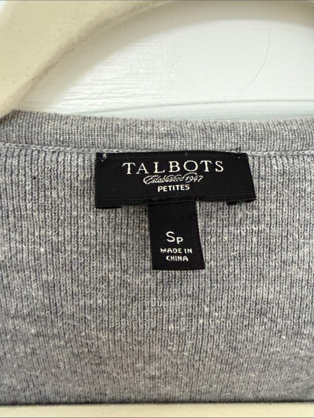 Talbots Gray Ruffle V-Neck Cardigan - Picture 2 of 12